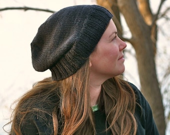 KNITTING PATTERN - Basic Slouchy Hat - Kendall - Adults and Teen