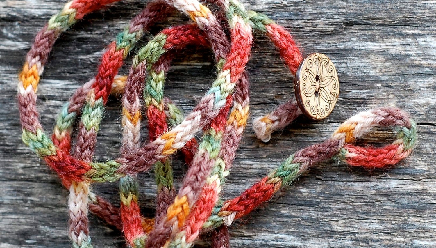Women's Wrap Bracelet - KNITTING PATTERN - Rustic I Cord