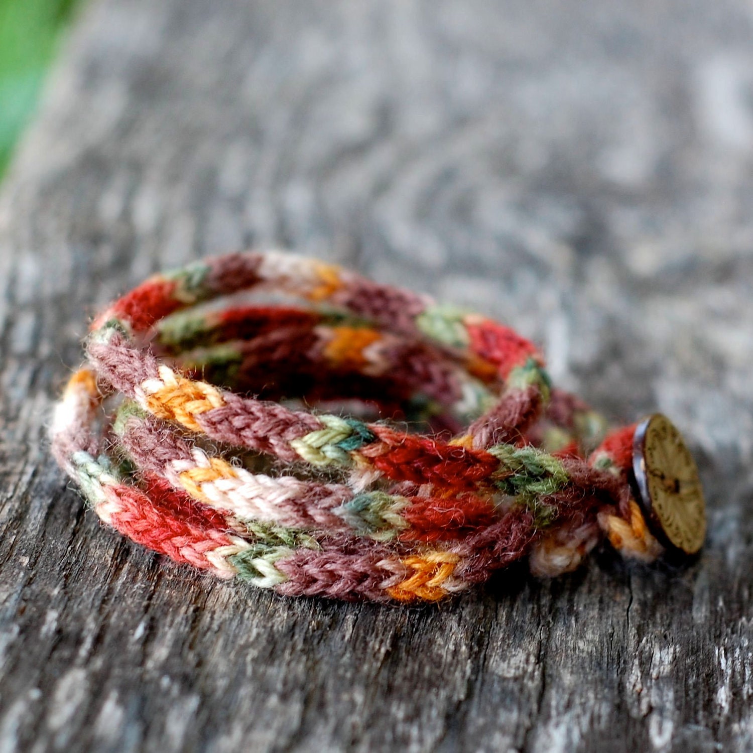 Women's Wrap Bracelet - KNITTING PATTERN - Rustic I Cord