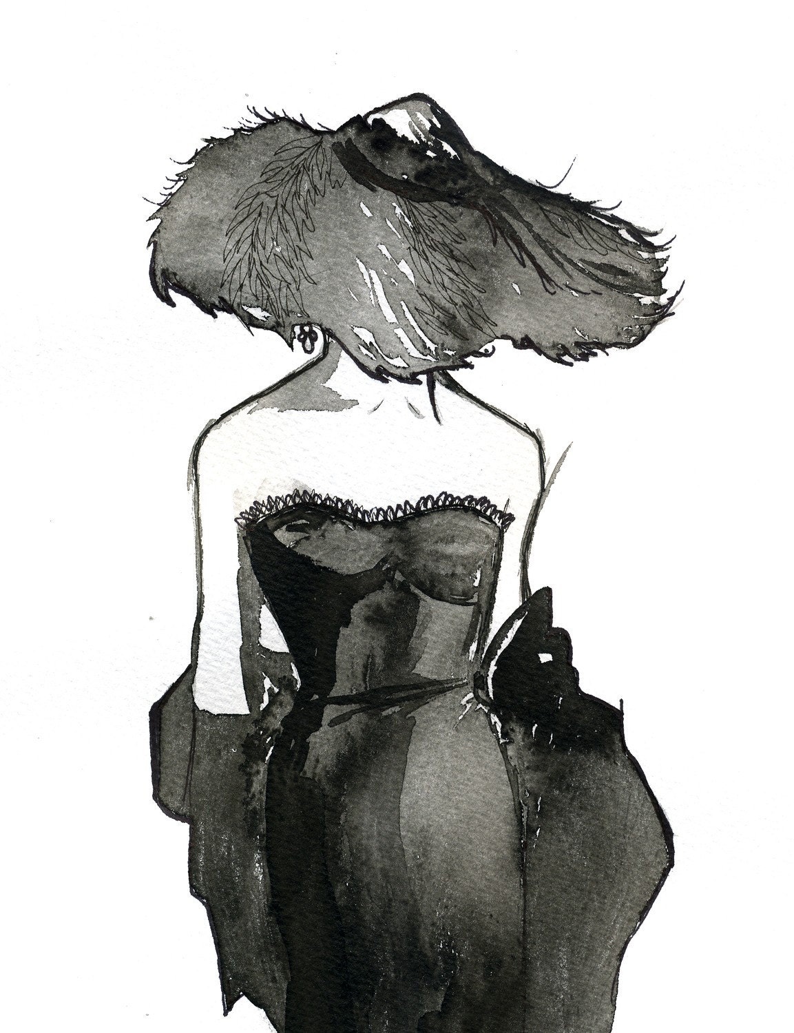 Watercolor Fashion Illustration: Dior Dame print