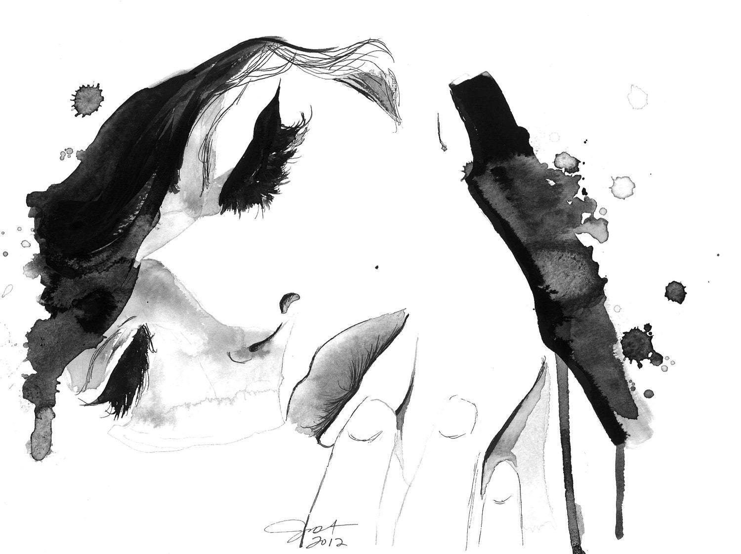 Watercolor and Pen Fine Art Print, Jessica Durrant - Untitled