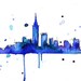 Watercolor Travel Illustration - Midnight in a Perfect NY print