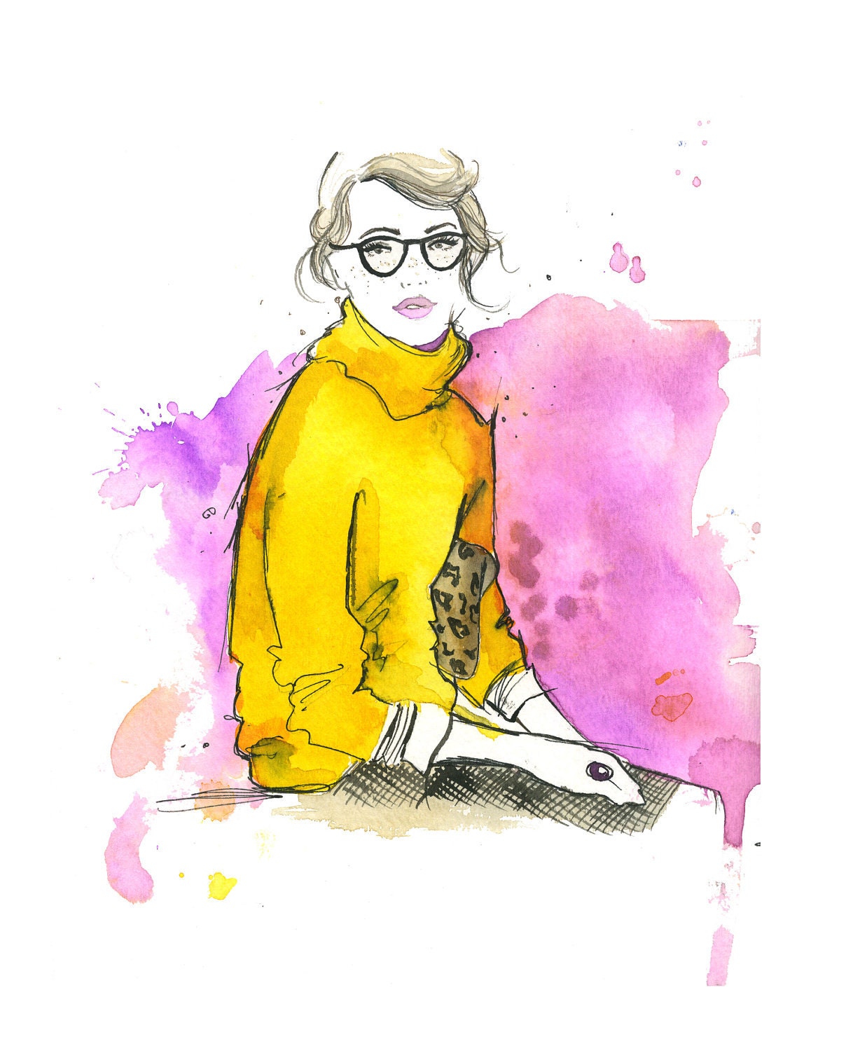 Watercolor Fashion Illustration - The Pretty Nerd print