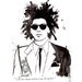 Original watercolor and pen artwork portrait of Jean Michele Basquiat by Jessica Durrant titled The Artist