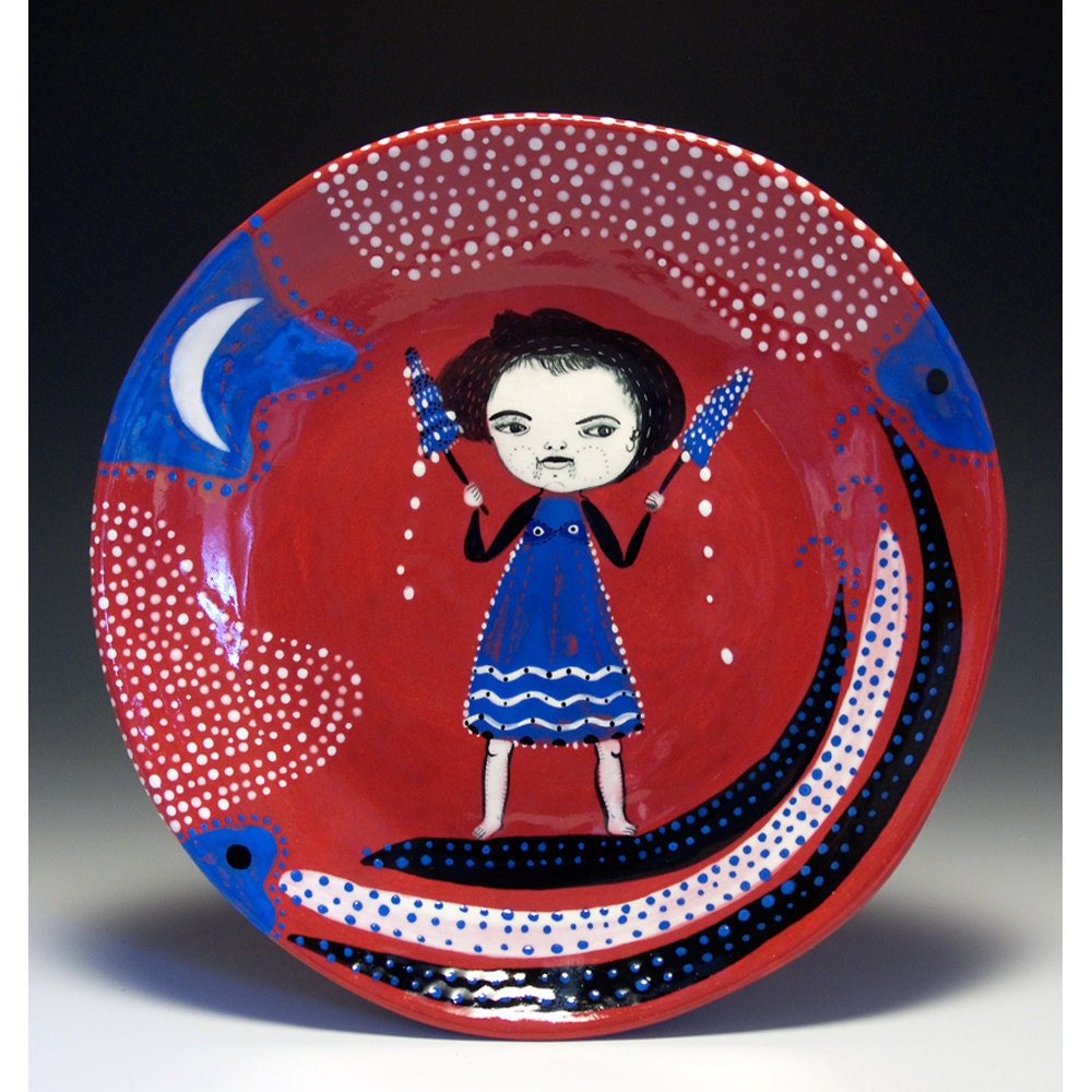 A Ceramic Pottery Dessert Plate - Popsicle Delight