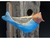 Ohio Bird - Fish Tail - Ceramic Bird Art For The Wall - jennymendes