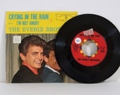 Vintage 45 RPM Record, Crying In The Rain, The Everly Brothers, 1960s Music