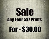 Fine Art Photography Prints - Any Four 5x7