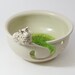 Yarn Bowl - A Sheep to Shear to Spin to Knit - with a green glass meadow
