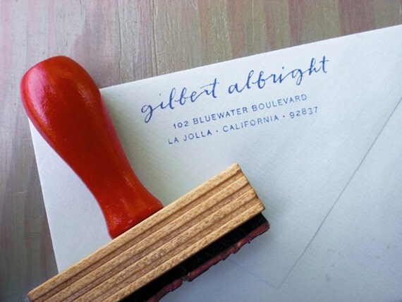 Custom Return Address Stamp // DRIFT // hand calligraphy and typeset