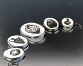 Enamel Bracelet.   Black and White Enamel Vessels Bracelet,  Sterling Silver