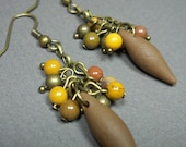 L'Automne Polymer Clay Spike and Bead Cluster Earrings