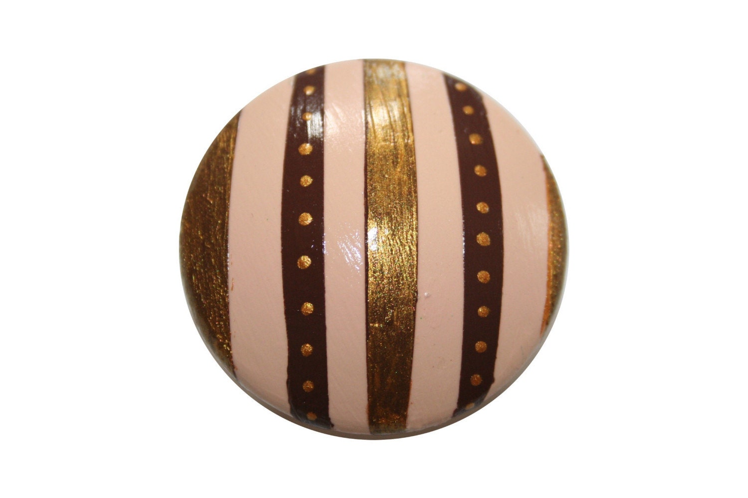 Cream/Gold/Brown Striped Polka Dot Knobs