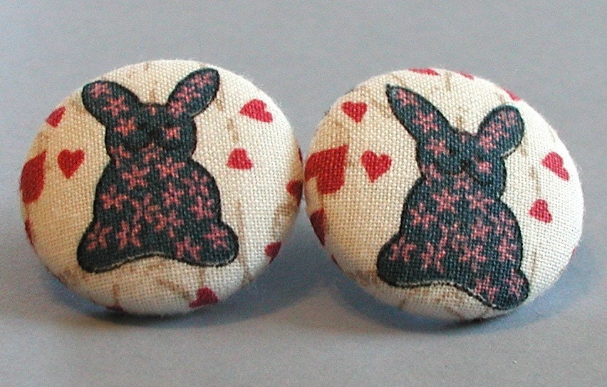 Pierced Earrings - Hearts for Bunny