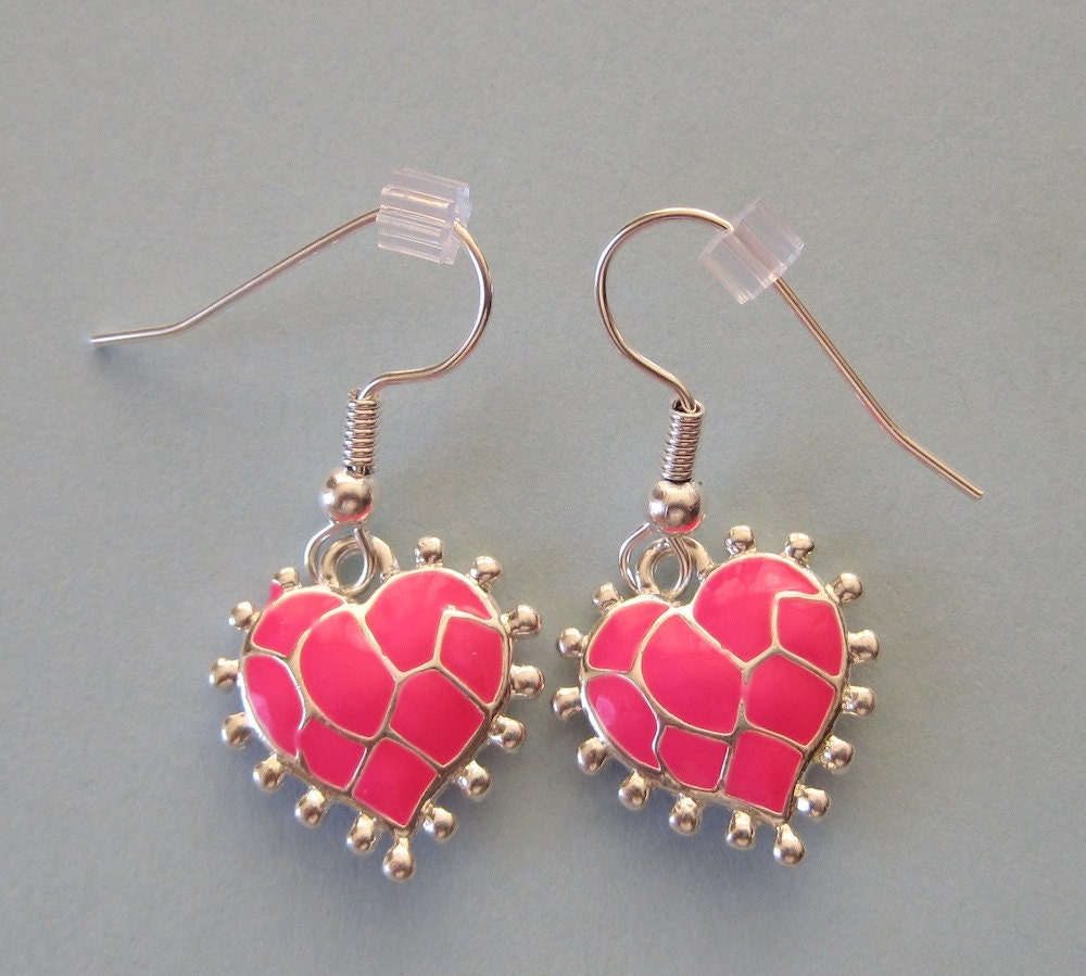 Giraffe Heart Dangle Earrings