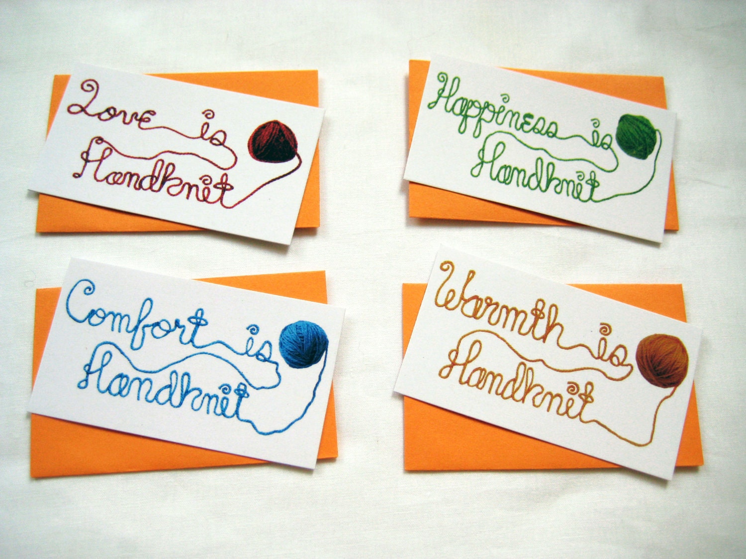 Good Intentions Knit Cards - Mixed Pack - Love, Happiness, Warmth, Comfort
