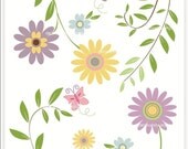 flowers clip art instant download Digital clip art. for all use, sweet garden.