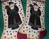 VINTAGE SANTA POTHOLDER Set 10.5 x 5 inches - from TessieTextile