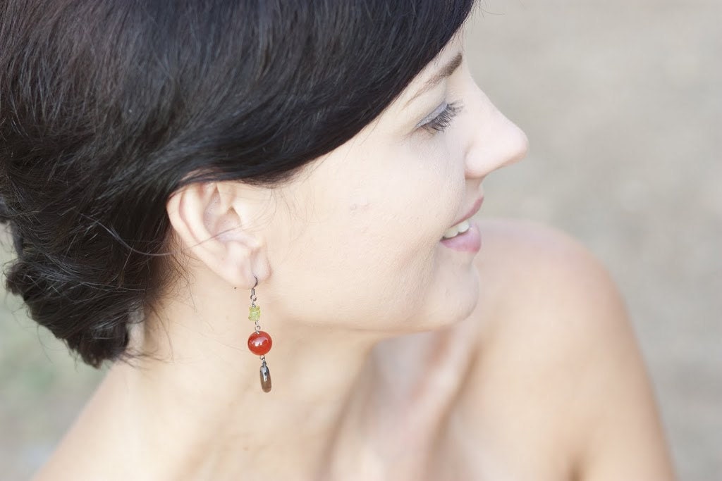 Oxidized sterling silver earrings