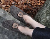 Handknitted Dark Gry Slippers