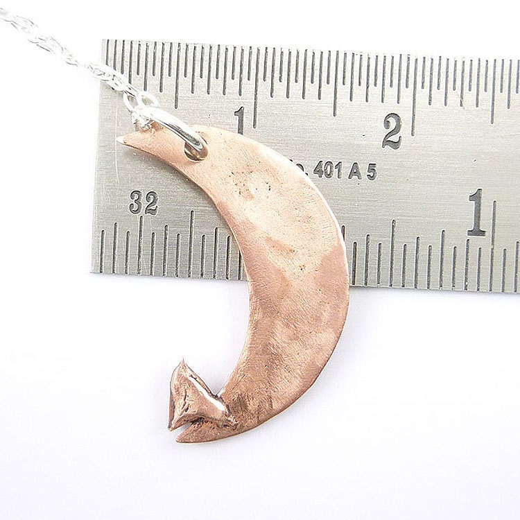 When Wren Dreams Necklace - a crescent moon & the tiniest of birds