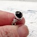 Black Onyx Sterling Silver Ring Wire Wrapped Ring