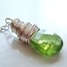 Natural Peridot Teardrop Sterling Silver Necklace - Crisp