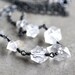 Herkimer Diamond Necklace, Ice Clear Quartz Oxidized Sterling Silver Necklace - In the Rough