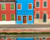 Colored walls in Burano Italy - house red orange blue fishing village canal Venice windows vintage shutters - Perposterous Happiness