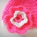 Baby Hat Flower Crochet Hot Pink Fuchsia White