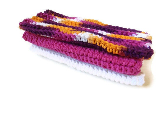 Washcloth Dishcloth Crochet Kitchen Bathroom Set of 3