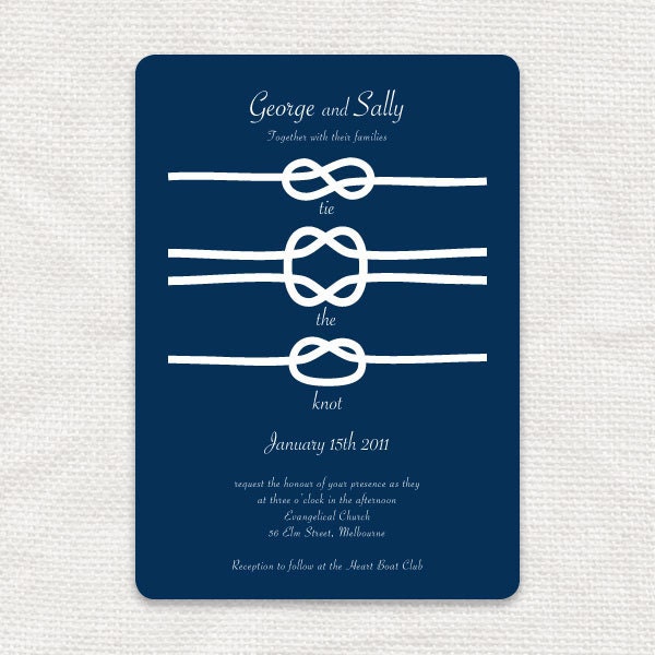 tie the knot  wedding invitation - printable file