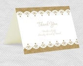 burlap and lace card - printable file