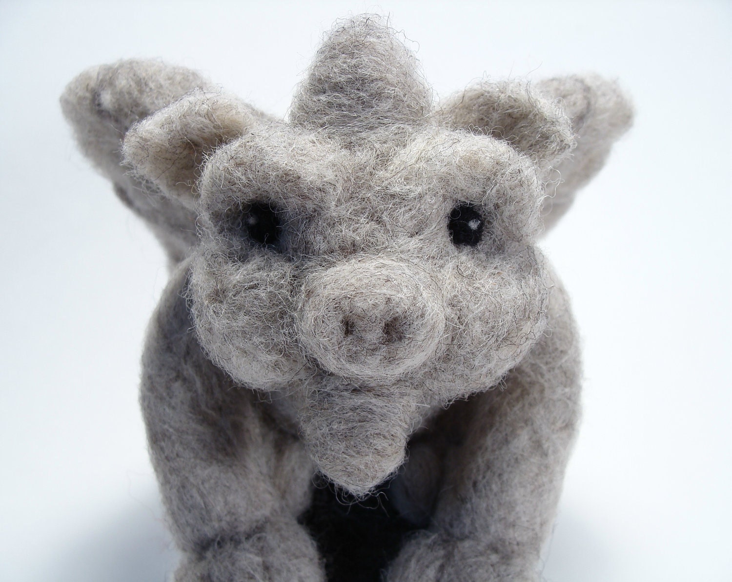 Gargoyle Needle Felted - Only A Face A Mother Could Love Gargoyle Needlefelt Wool Soft Sculpture by Bella McBride