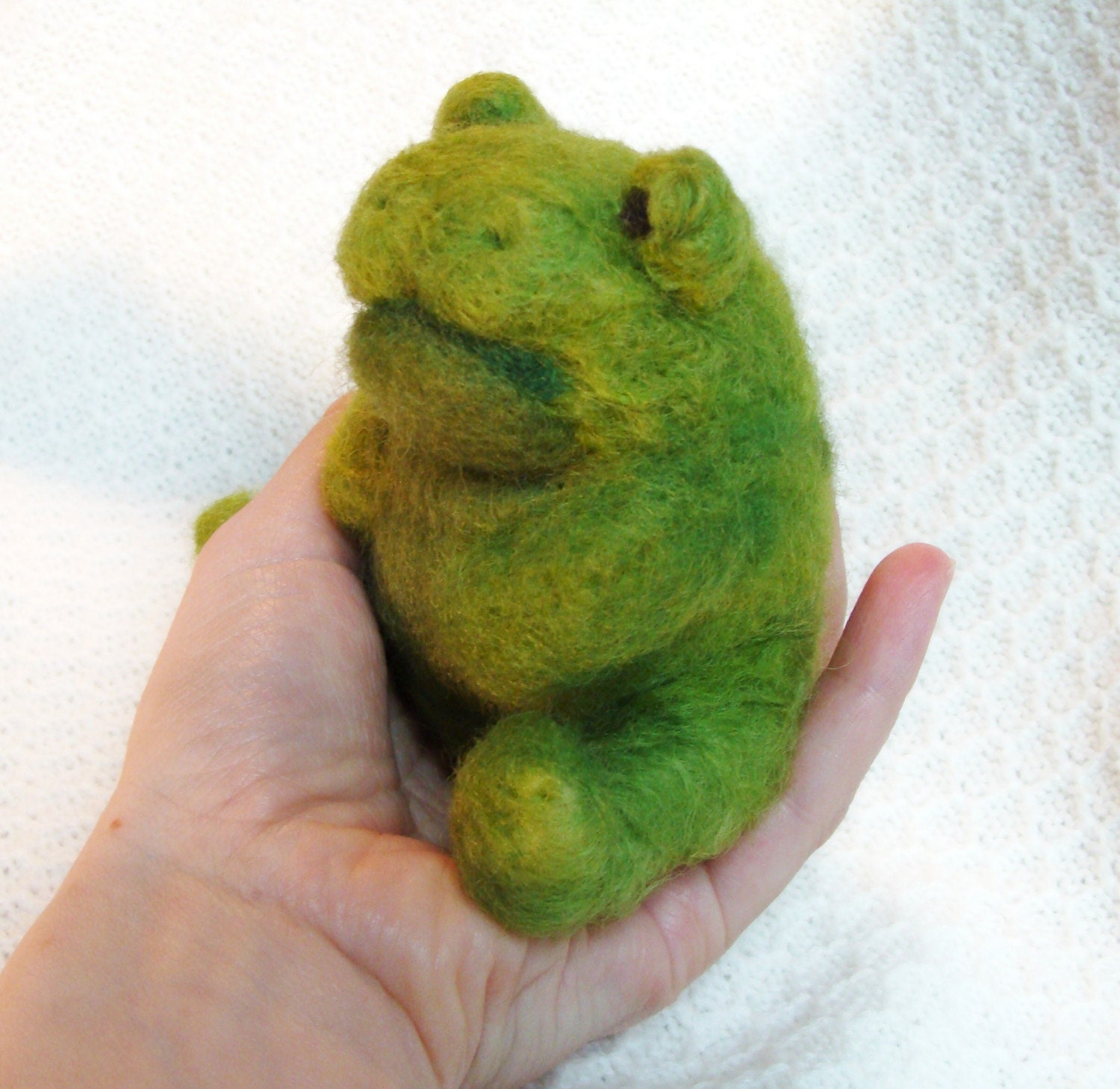 RESERVED...Waiting for Flies Needle Felted One-of-a-kind Soft Sculpture