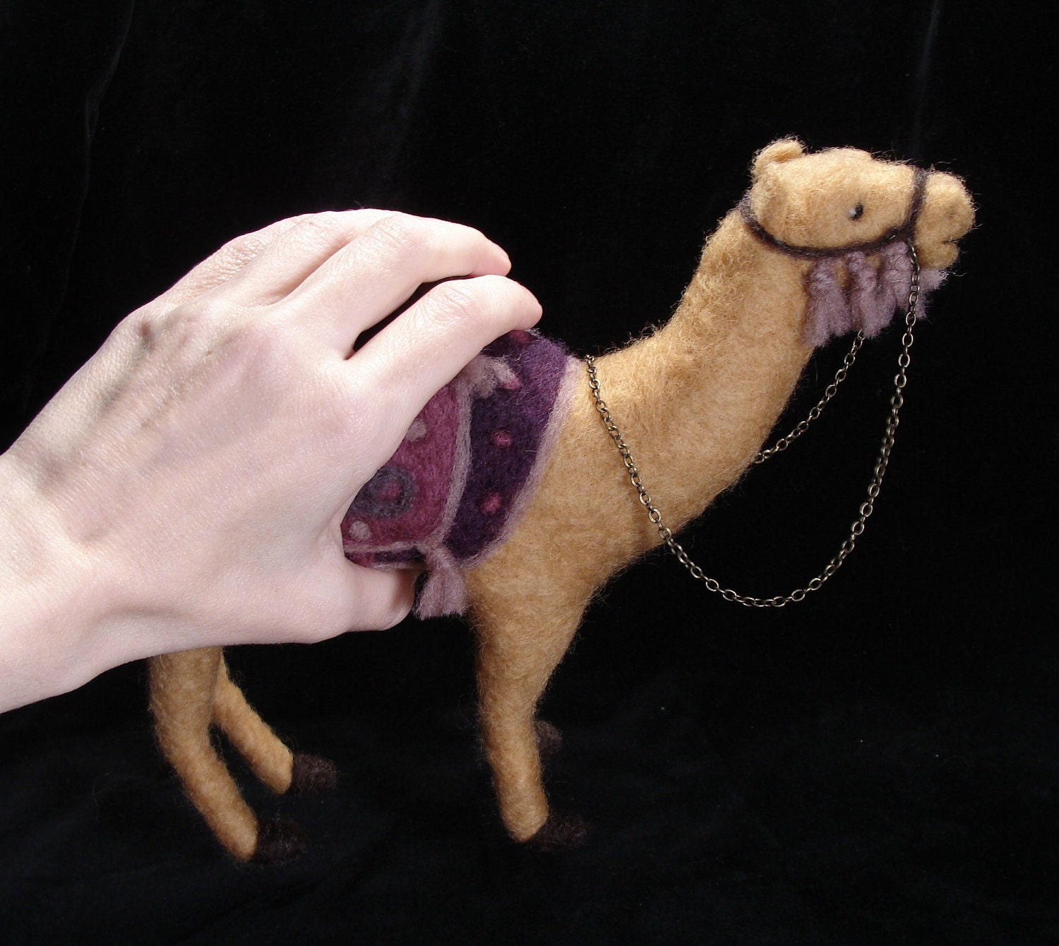 Needle Felted Animal Camel - Needlefelted Wool Christmas Soft Sculpture by Bella McBride