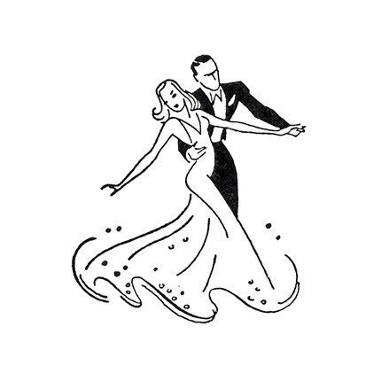 Unmounted Rubber Stamp - Dancing Couple 2