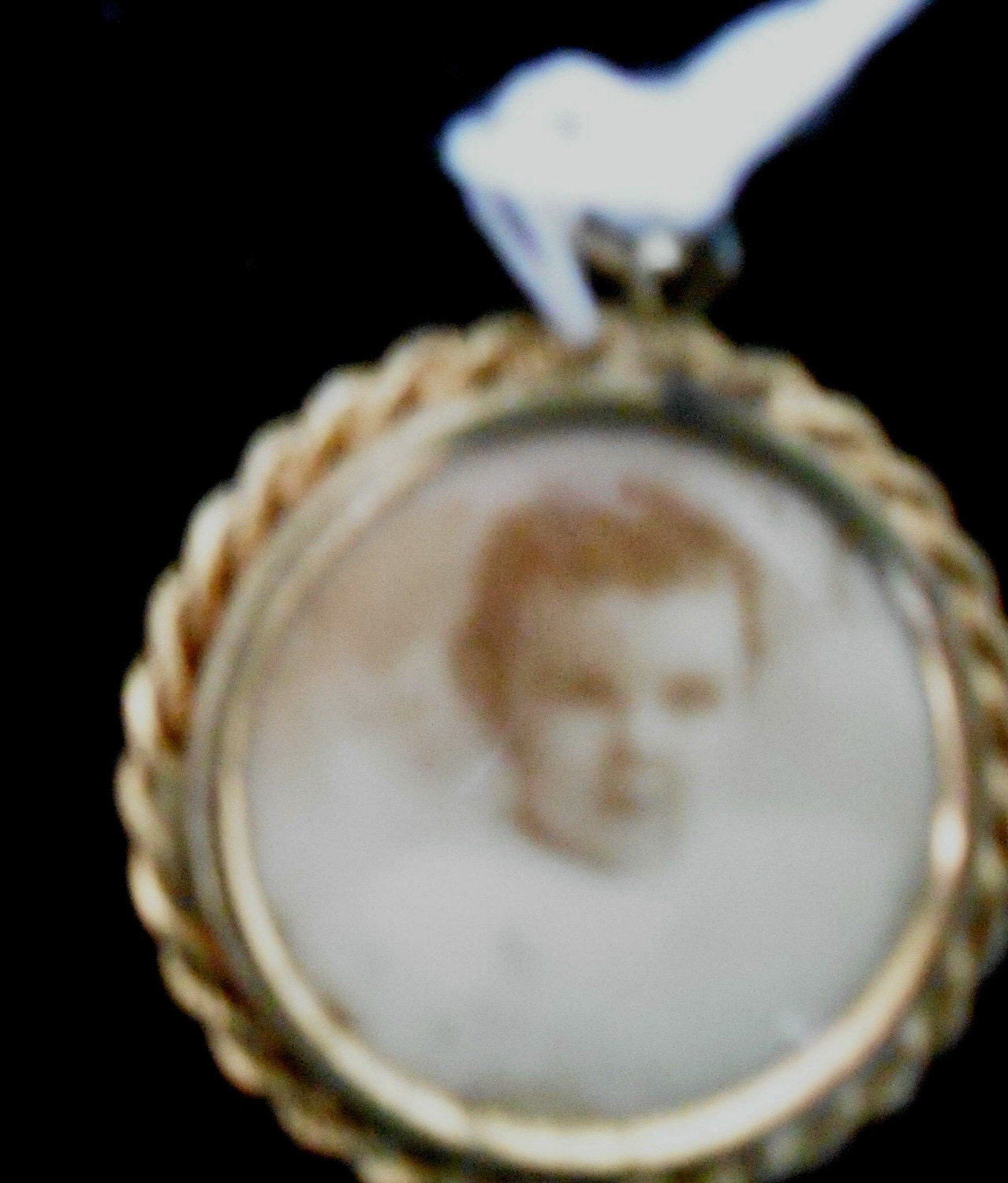 Victorian Baby Medallion - ANTIQUE PINCHBECK Metal - Made in England -Free Mailing in the USA