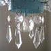 Metal and Glass Turquoise 4 Candle Chandelier MADE TO ORDER