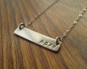 Roxy - personalized sterling silver bar necklace