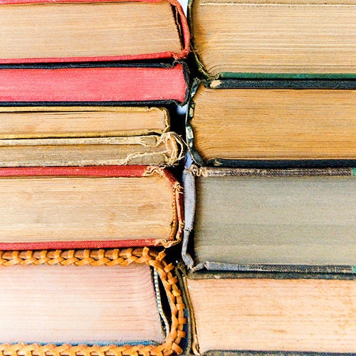 gift under 50 Vintage Book Photograph book photography modern still life fine art library wall art red blue green yellow 8x8