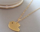 Small Gold bird necklace - with gold filled chain