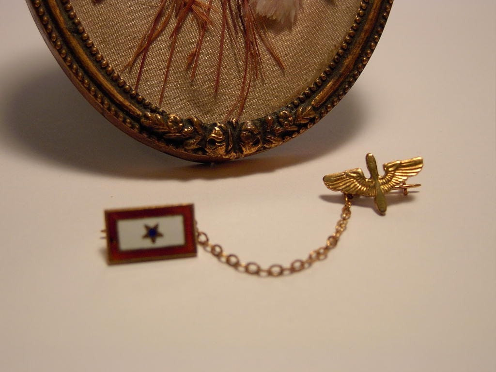 WWII Sterling AAC Pilot Wings One Blue Star Pin - Sweetheart Pin Mothers Pin