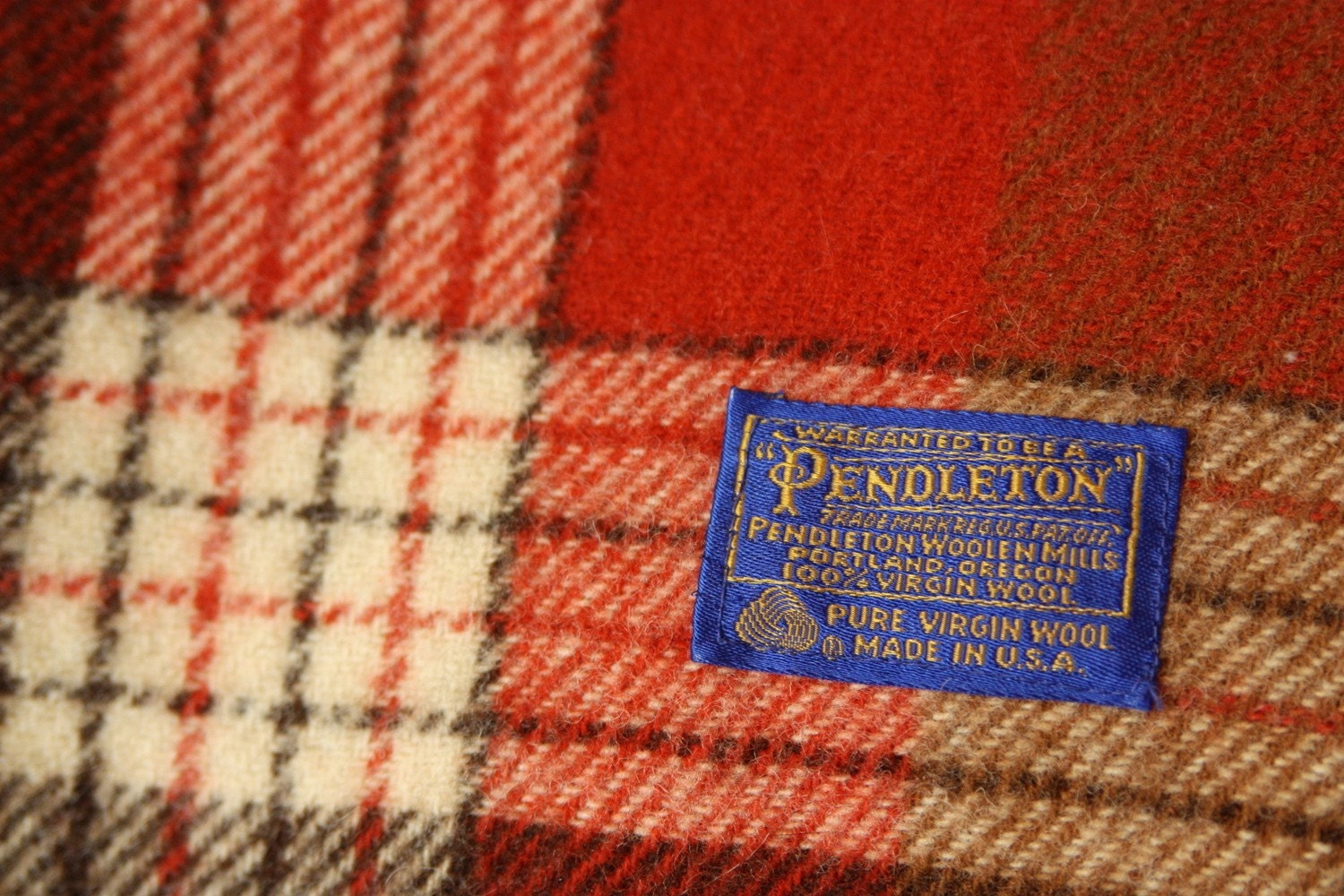 Vintage Pendleton Plaid Throw Blanket