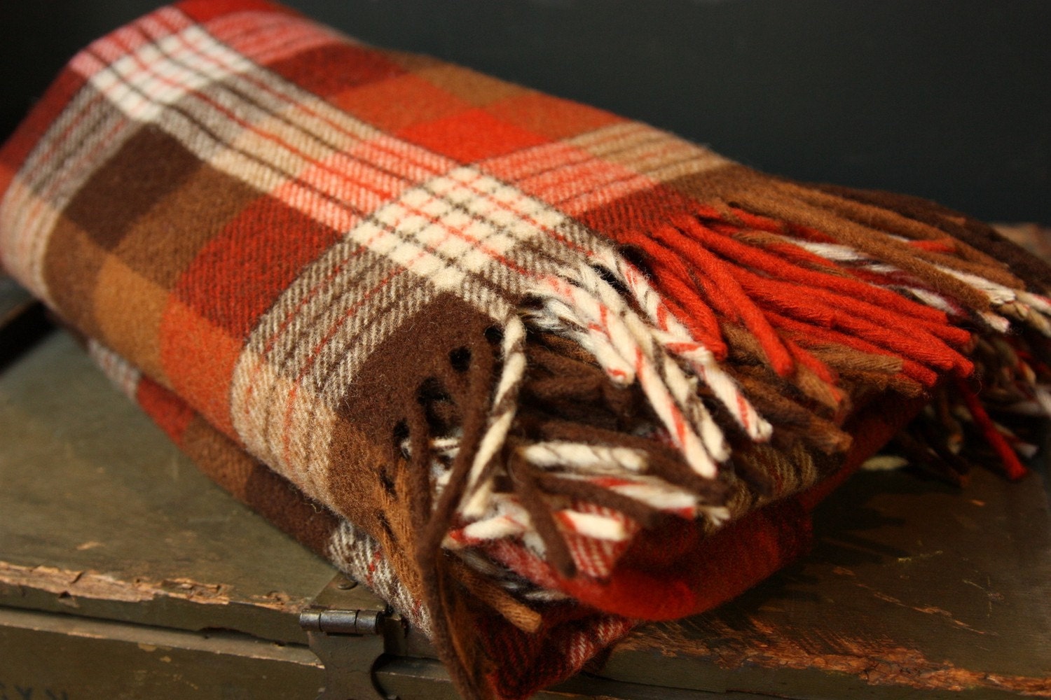 Vintage Pendleton Plaid Throw Blanket