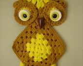 Awesome Vintage Retro 70s Owl Pot Holder Wall Hanging