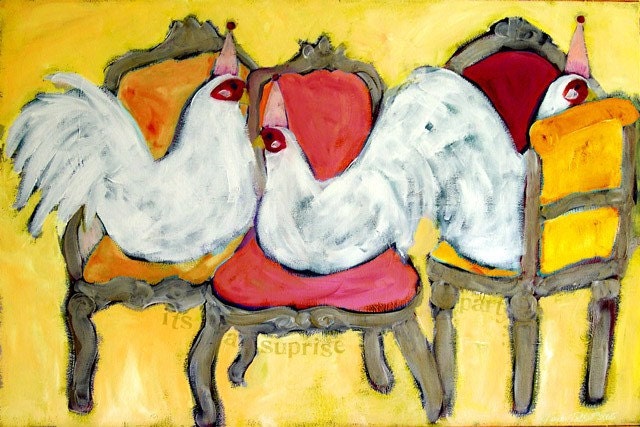 Chickens surprise party