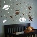 Planets and Rocket, Two Color Set - Vinyl Wall Art Decal Sticker