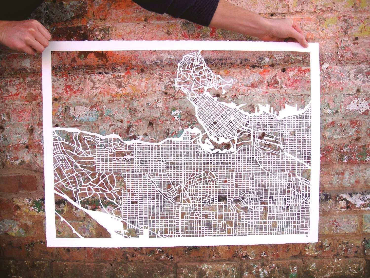 vancouver mapcut on white
