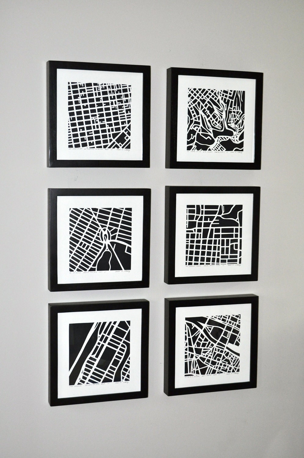 personalized mapcut, SET of 4